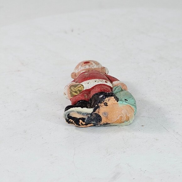 Vintage Spanish Mud People Santa Claus Christmas Figurine Terracotta - Picture 6 of 7